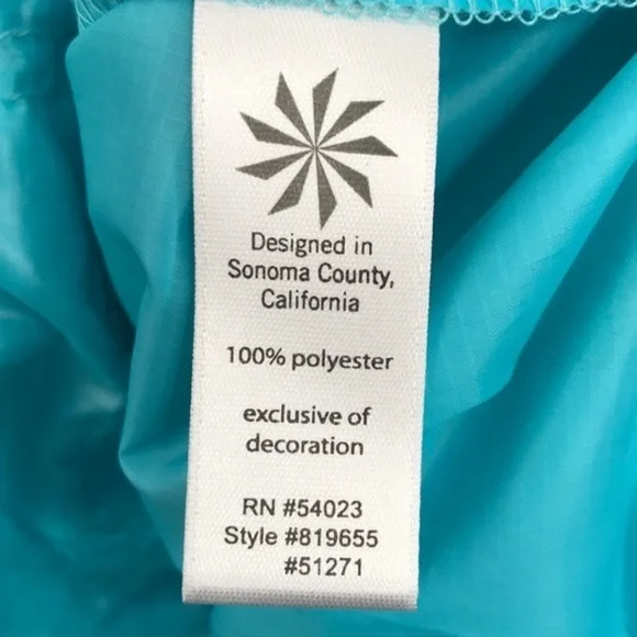 ATHLETA Blue Hooded Lightweight Windbreaker sz S - Picture 8 of 9